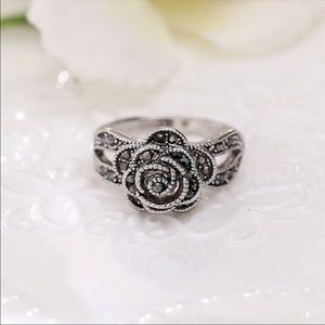 COPY - Silver Romantic Rose Ring, Size 8